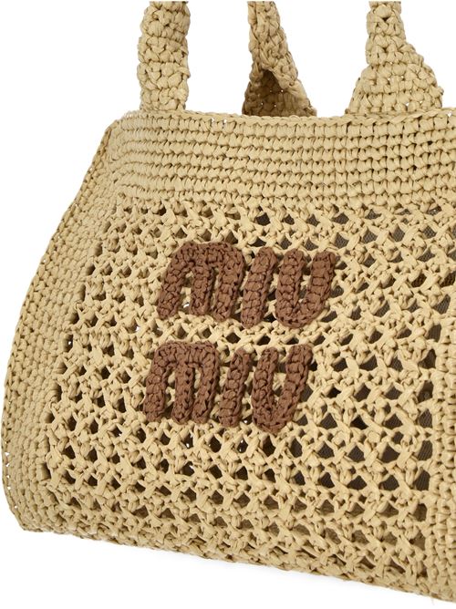 Borsa donna crochet color naturale Miu Miu | 5BA219V-OOO2DO1F0A5T